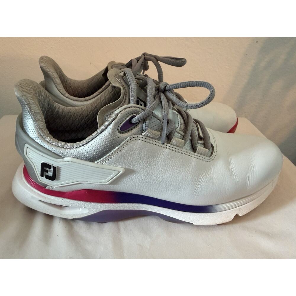 FootJoy Pro SL Golf Shoes Womens 7M White Gray Pink Spikeless FJ Athletic